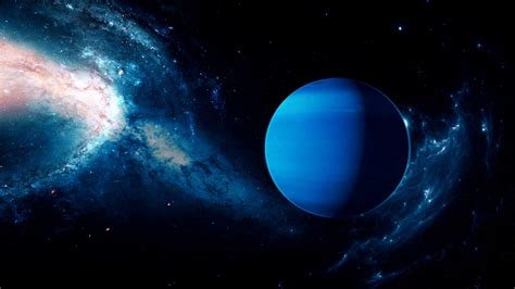 realistic beautiful planet neptune  deep space motion background