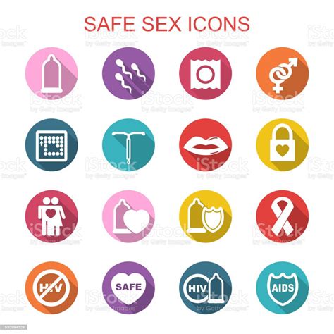 Safe Sex Long Shadow Icons Stock Illustration Download Image Now Istock
