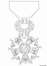 Legion Coloriage Medaille Dessin Medal Honor Medaglia Ausmalbild Kleurplaat Dhonneur Ordre Imprimer Ehrenlegion Honour Stampare sketch template
