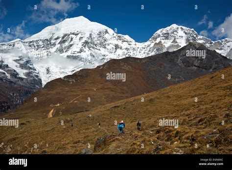 bhutan trekkers  jhomolhari trek  climbing  foot bhonte la  snow  ice covered