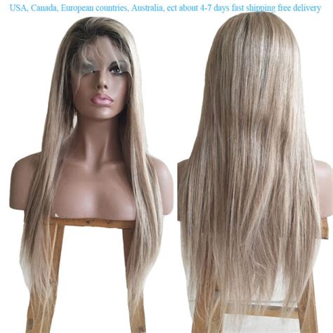 custom human hair natural long straight full lace wigs fashion white