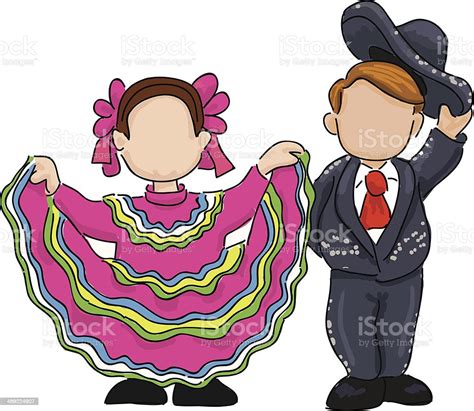 Mexican Folkloric Dance Costume Stock Illustration Download Image Now