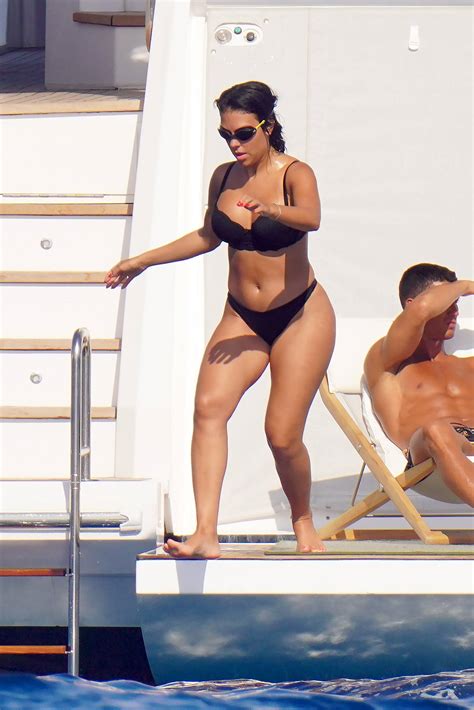 georgina rodriguez fantastic body in a thong bikini on a yacht in st