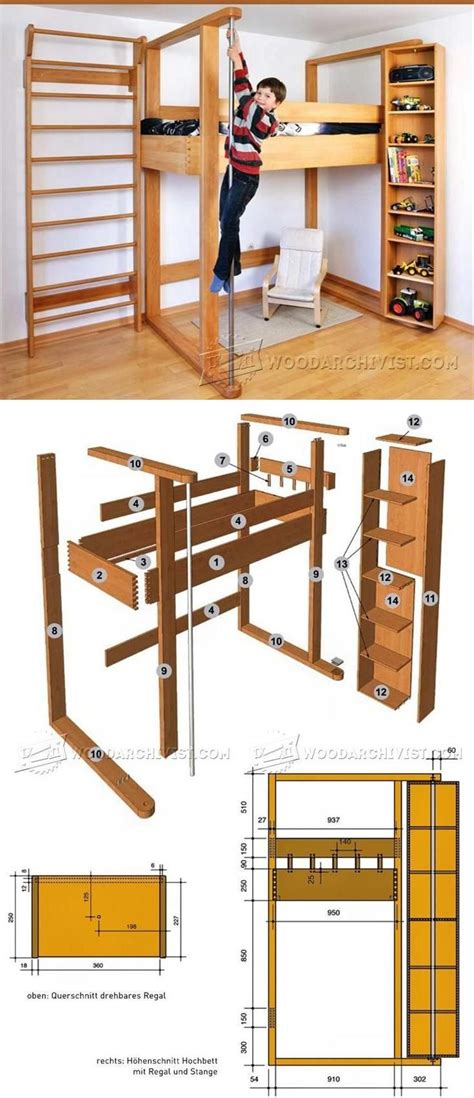 loft bed plans childrens furniture plans  projects woodarchivistcom kids furniture