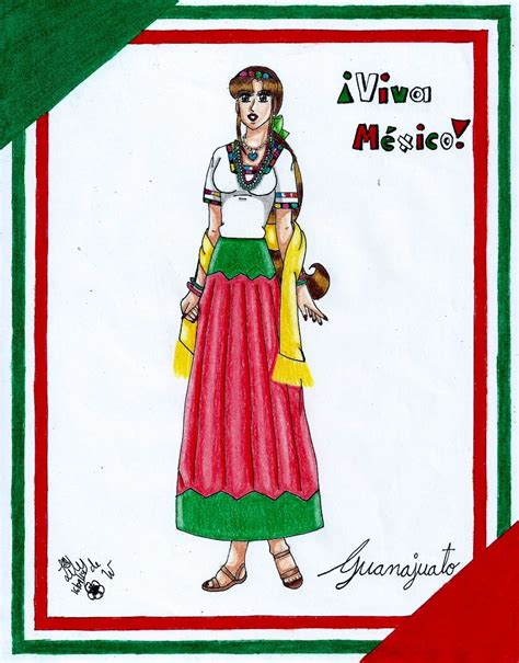 Traje Típico De Guanajuato Dibujo Hecho Por Lily De