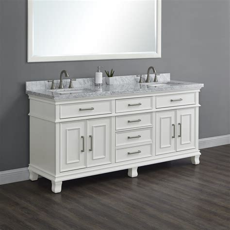 brayden  white double sink vanity mission hills furniture