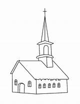 Church Coloring Pages Color Building Line Drawing Kids Print Rocks sketch template
