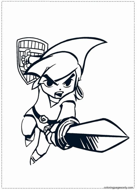 zelda wind waker coloring page  printable coloring pages