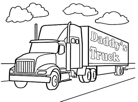 starry shine semi truck coloring pages