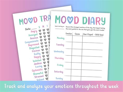 emotions journal dbt skills mood tracker therapy journal etsy australia