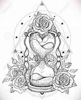 Hourglass Illustration Drawn Adults 123rf Shareasale Dotwork sketch template