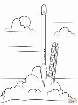 Rocket Spacex Launch Missile Lancio sketch template