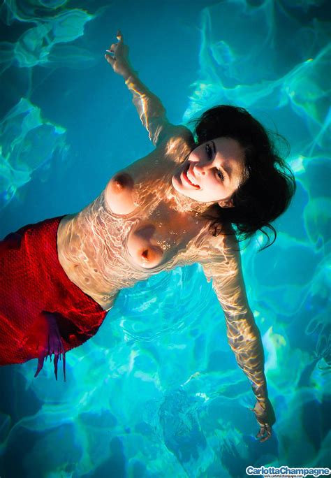 Beautiful Girl Carlotta Champagne Dresses Up As A Fantasy Mermaid