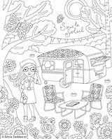 Coloring Camping Pages Printable Girl Adult Caravan Sheets Dekker Silvia Hiking Print Colouring Flow Color Book Magazine Kids Getcolorings Theme sketch template