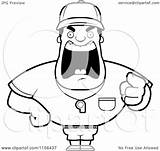 Coach Yelling Pointing Man Cartoon Tough Clipart Coloring Outlined Thoman Cory Vector Regarding Notes Clipartof sketch template