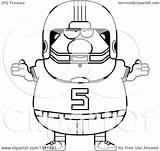 Shrugging Careless Chubby Player Football Clipart Cartoon Thoman Cory Outlined Coloring Vector 2021 sketch template