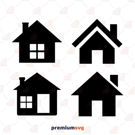 simple houses svg bundle basic house clipart files premiumsvg