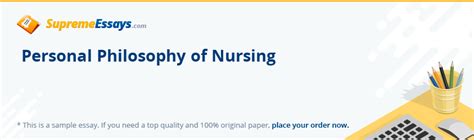 read personal philosophy  nursing essay sample