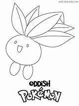 Pokemon Coloring Pages Go Oddish Print Color sketch template