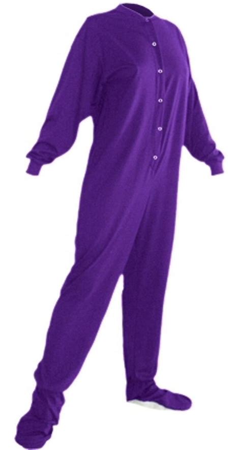 Big Feet Pjs Purple Jersey Knit Adult Footed One Piece Pajamas