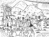 Moses Israelites Calf Worshipping Worshiping sketch template