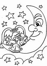 Moon Coloring Pages Printable Kids Angel Cliparts Sheets Angels Clipart Print Bestcoloringpagesforkids Choose Board Popular sketch template