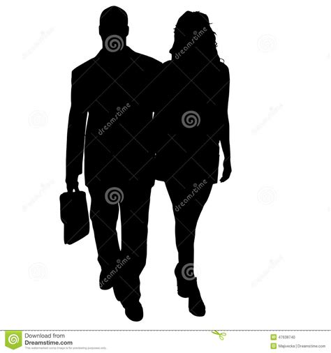 vector silhouette of a man with a sexy woman stock vector image 47638740