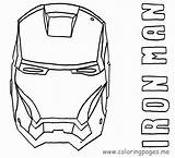Pages Ironman Mask Coloringhome sketch template