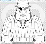 Tough Mobster Male Coloring Clipart Cartoon Outlined Vector Thoman Cory Clipartof sketch template