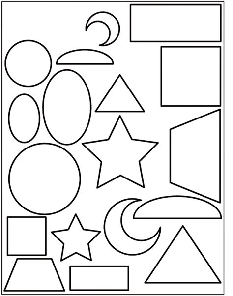 basic shapes coloring pages coloring home