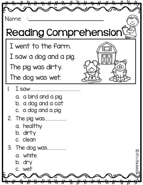 reading comprehension kindergarten reading worksheets st grade