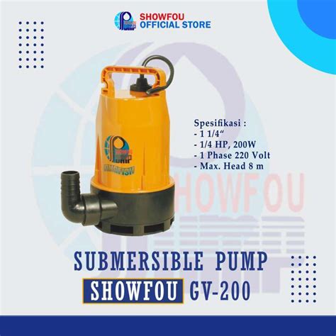 promo showfou submersible pump gv   hp  phase  watt