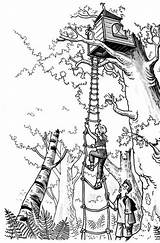Baumhaus Treehouse Drei Fragezeichen Malvorlagen Malvorlage Kleurplaten Boomhutten Ausdrucken Hut Animaatjes Magische Ausrufezeichen Colorluna Seite Stimmen sketch template