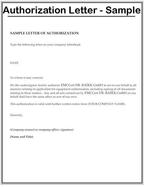 sample  authorization letter sample  authorization letter
