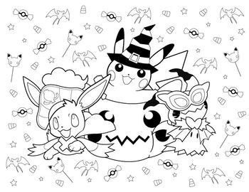 pokemon halloween coloring page halloween coloring page tpt