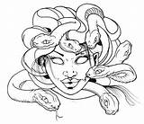 Medusa Coloring Pages Drawing Snake Hair Easy Awesome Rattlesnake Sheet Netart Head Color Diamondback Body Drawings Printable Template Western Tattoo sketch template