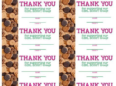 girl scouts  printable   cards girl scout cookie sales