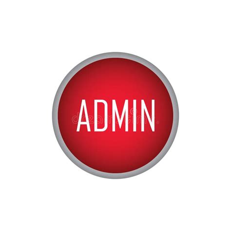 admin red button sign vector illustration  white background stock
