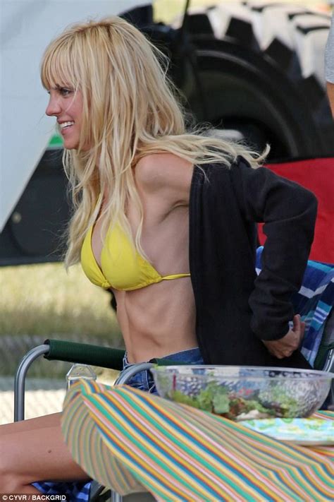 anna faris dons a yellow bikini as she films overboard daily mail online