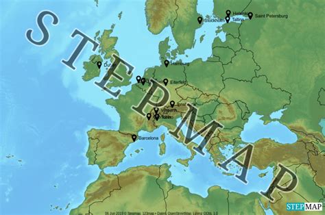 stepmap reiserouten  landkarte fuer europa