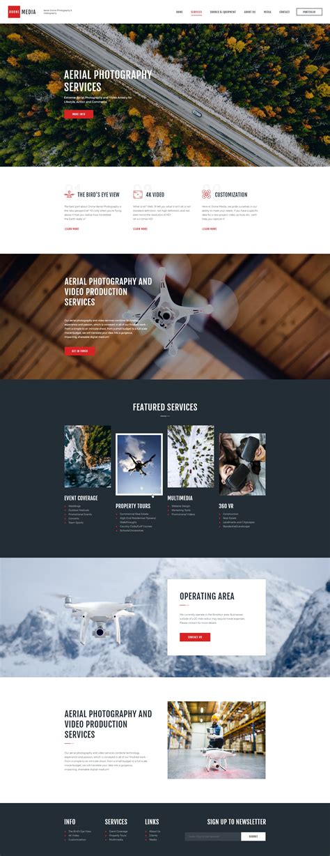 drone media aerial photography videography elementor template kit  ancorathemes