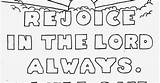 Rejoice Lord Philippians Printable sketch template