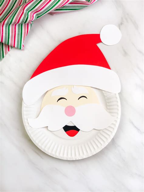 paper plate santa craft  kids  template