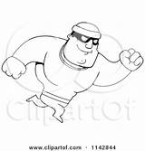 Robber Coloring Cartoon Pages Running Clipart Male Outlined Vector Cory Thoman Getcolorings Color Printable sketch template