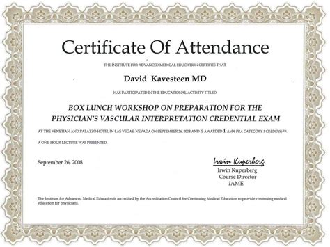 certificate  attendance templates word excel templates