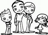 Coloring Family Pages Clipart Colouring Kids sketch template