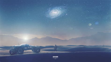 Wallpaper Sunlight Video Games Mass Effect Night Reflection Sky