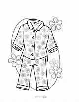 Pajama Pajamas Sleepover Popular Coloringhome sketch template