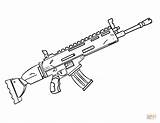 Scar Rifle Assault Kolorowanka Ausmalbild Ausdrucken Pistolet Wafen Supercoloring Crayola sketch template