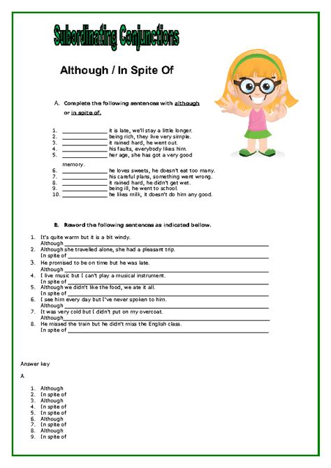 subordinating conjunctions worksheet ii